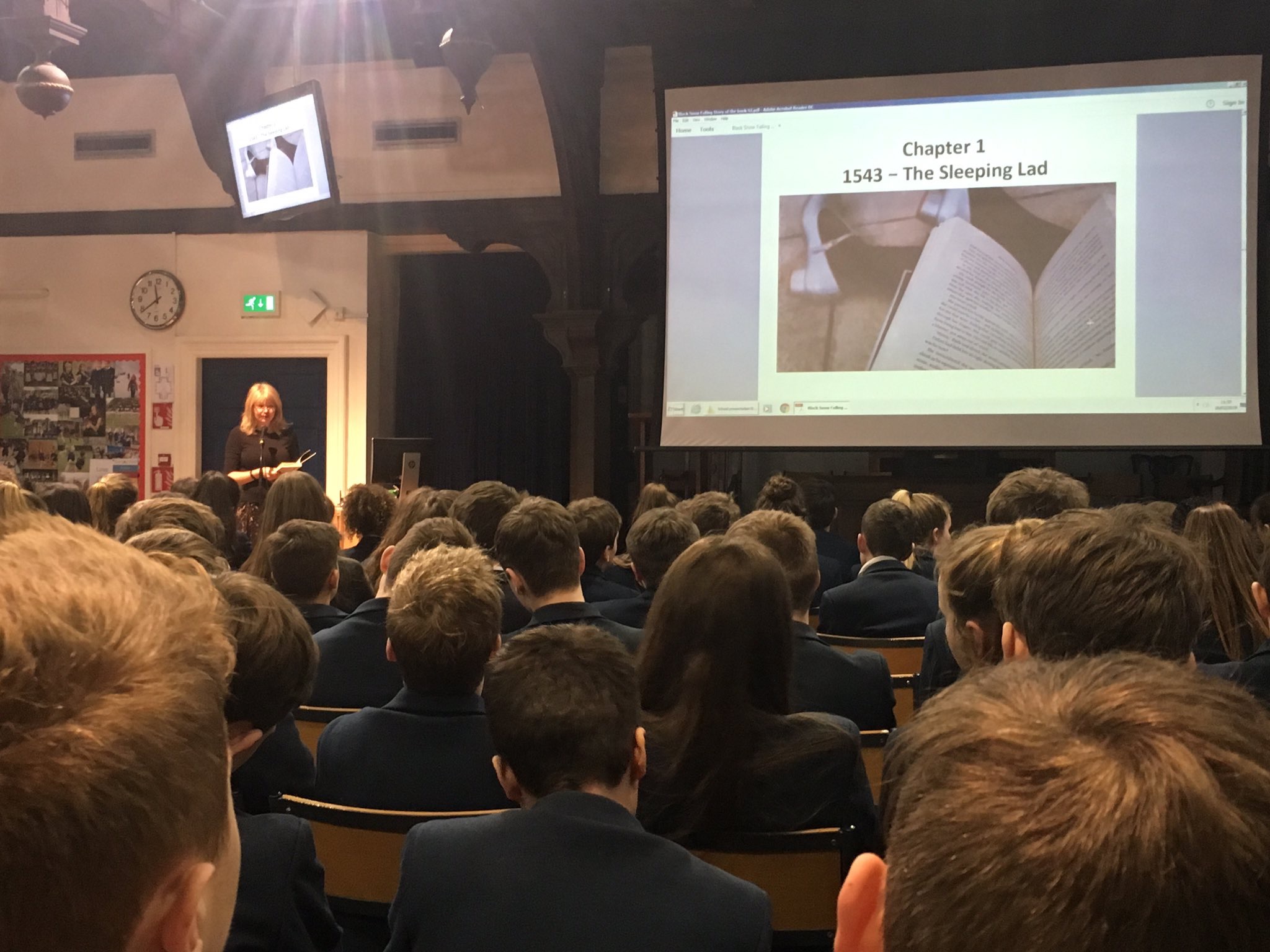 Author L.J. MacWhirter speaking to George Heriot's School