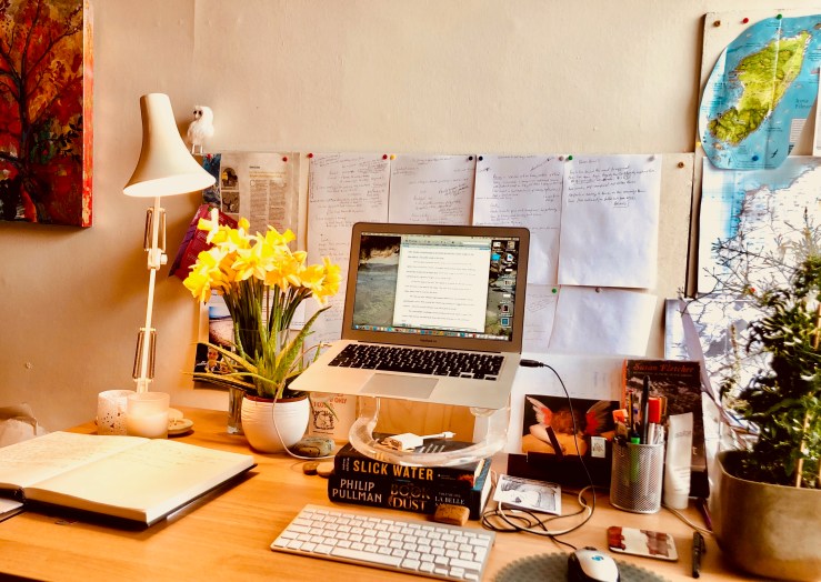 Author L.J. MacWhiter's writing desk